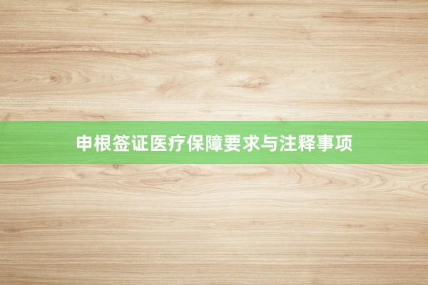 申根签证医疗保障要求与注释事项